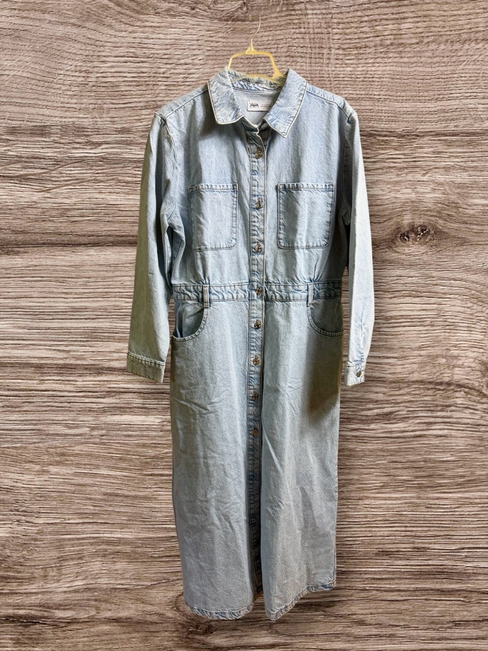 NWT Zara acid wash long sleeve denim dress XXL - Picture 3 of 10